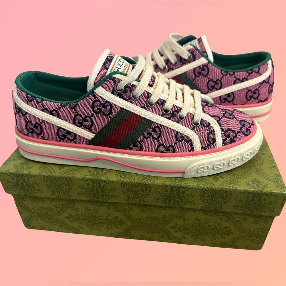 Women’s Gucci Pink Tennis 1977 Low Top  Monogram Sneakers